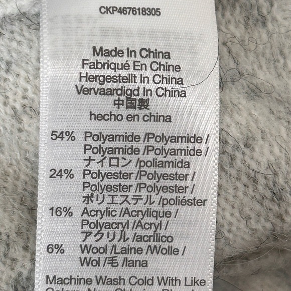 NWT Madewell Shawl Collar Sweater Grey Marled Knit Pullover Puff Sleeve Medium - Picture 9 of 12